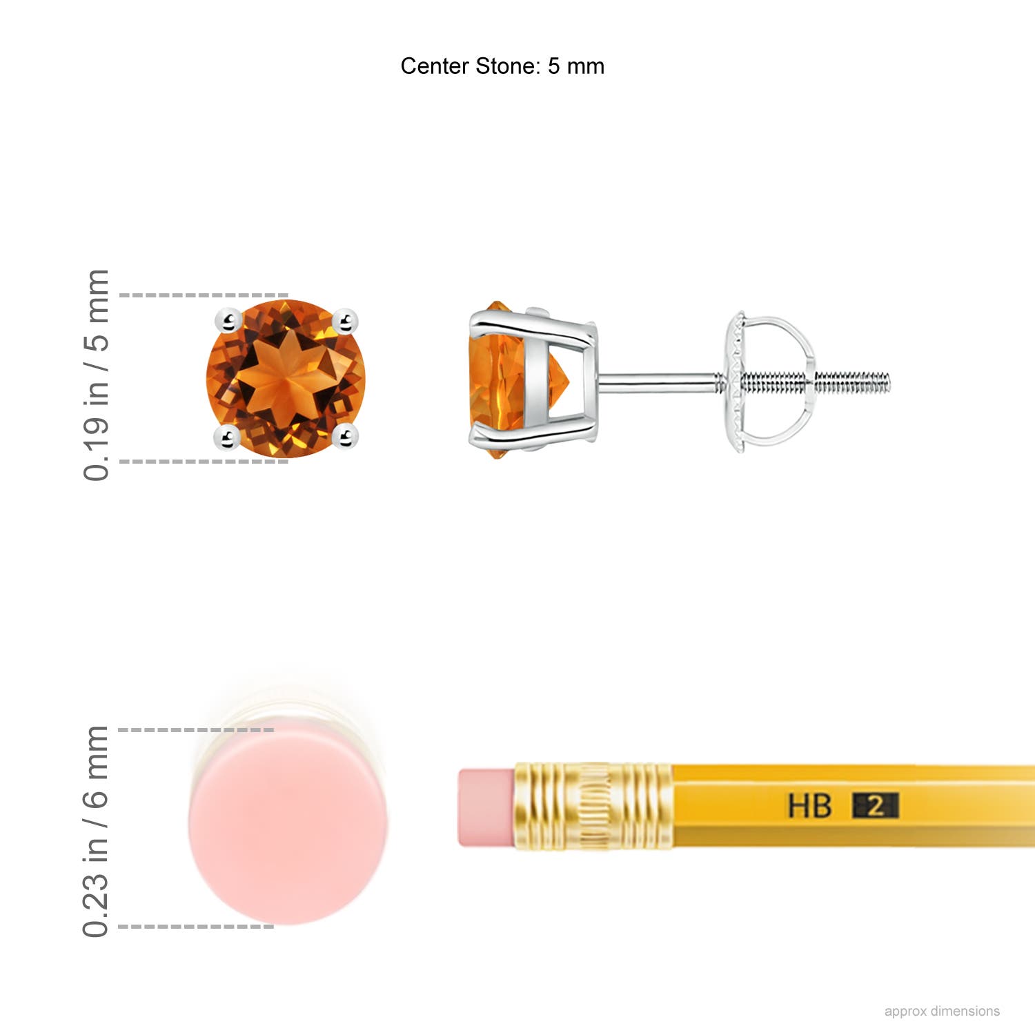 AAAA - Citrine / 0.9 CT / 14 KT White Gold