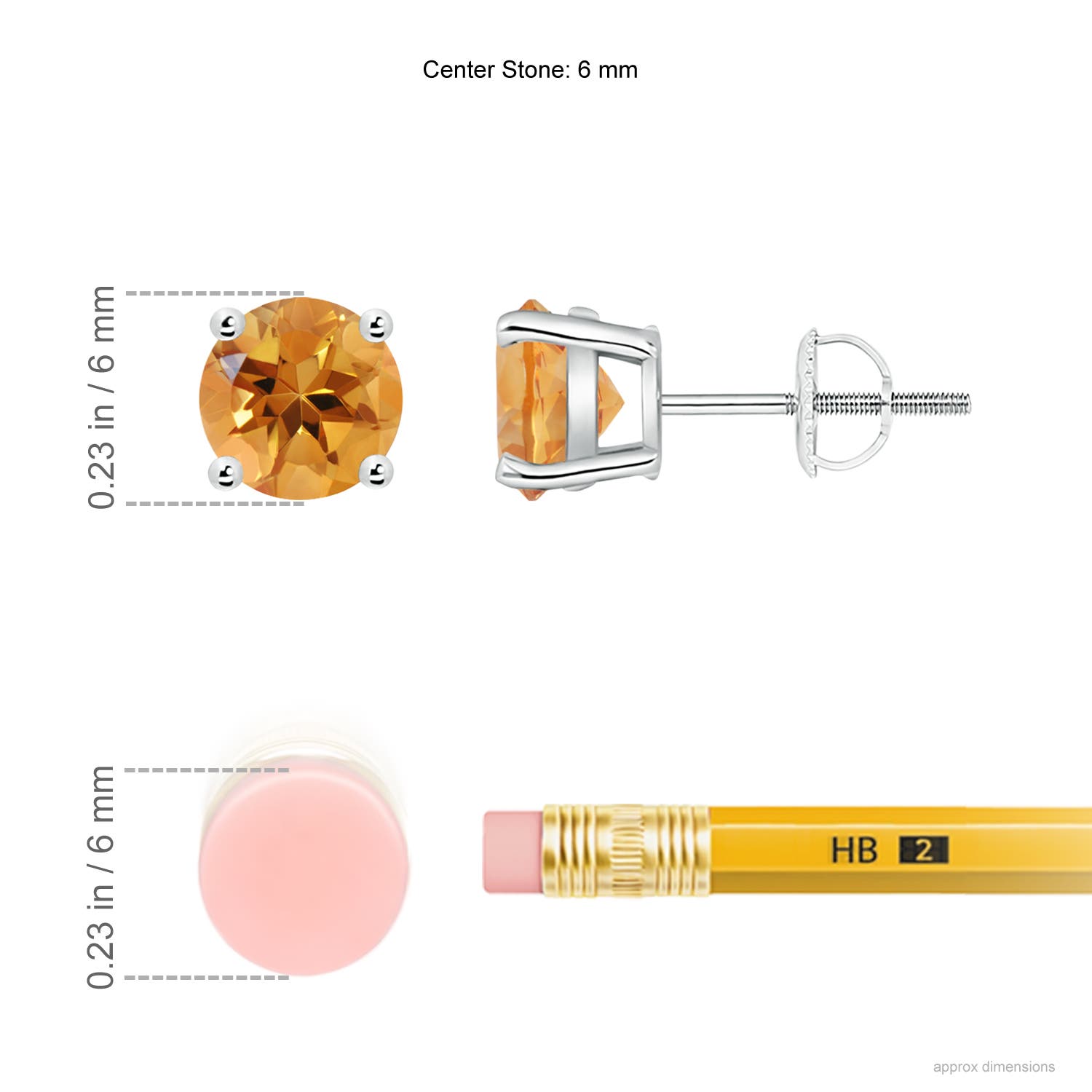 AA - Citrine / 1.4 CT / 14 KT White Gold