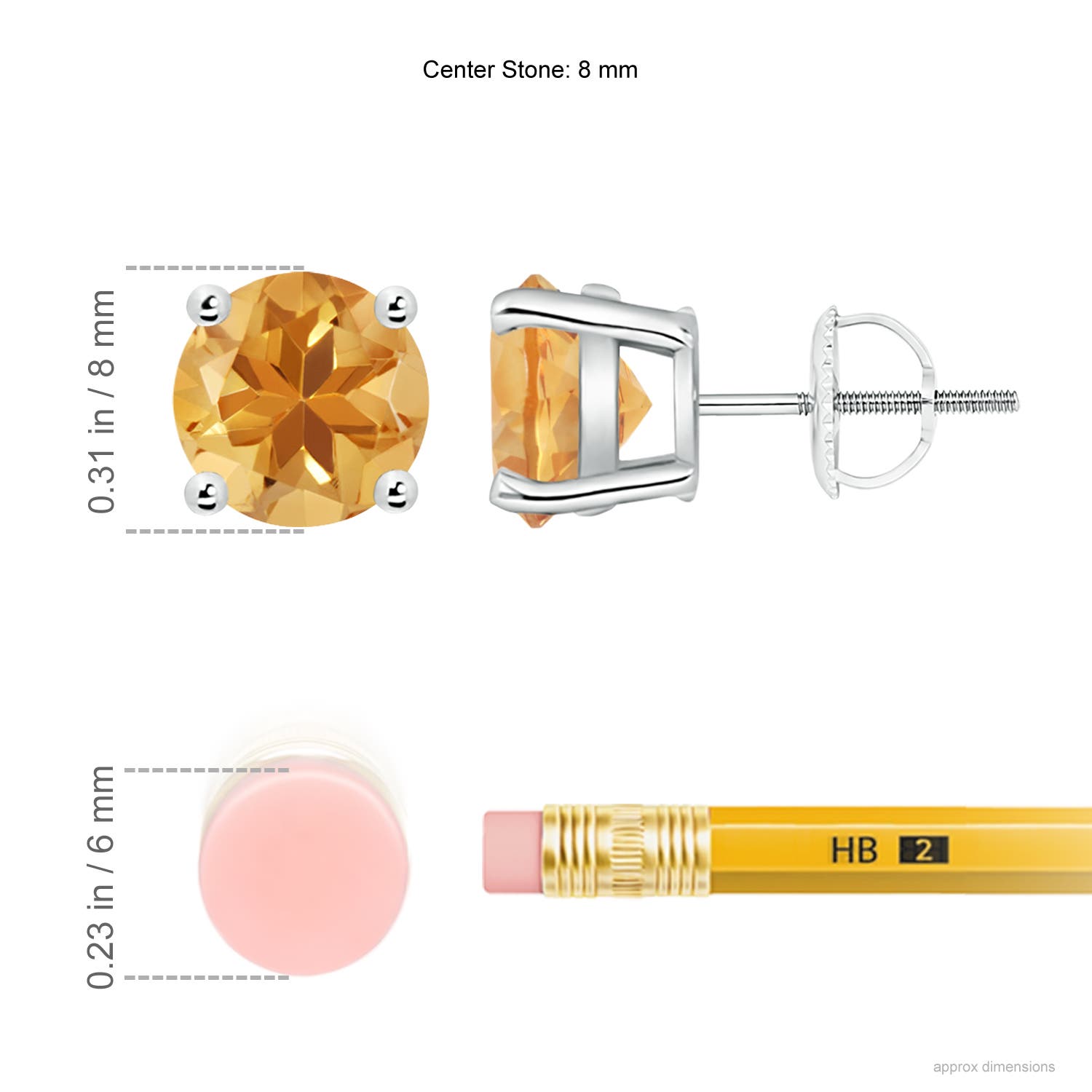 A - Citrine / 3.4 CT / 14 KT White Gold