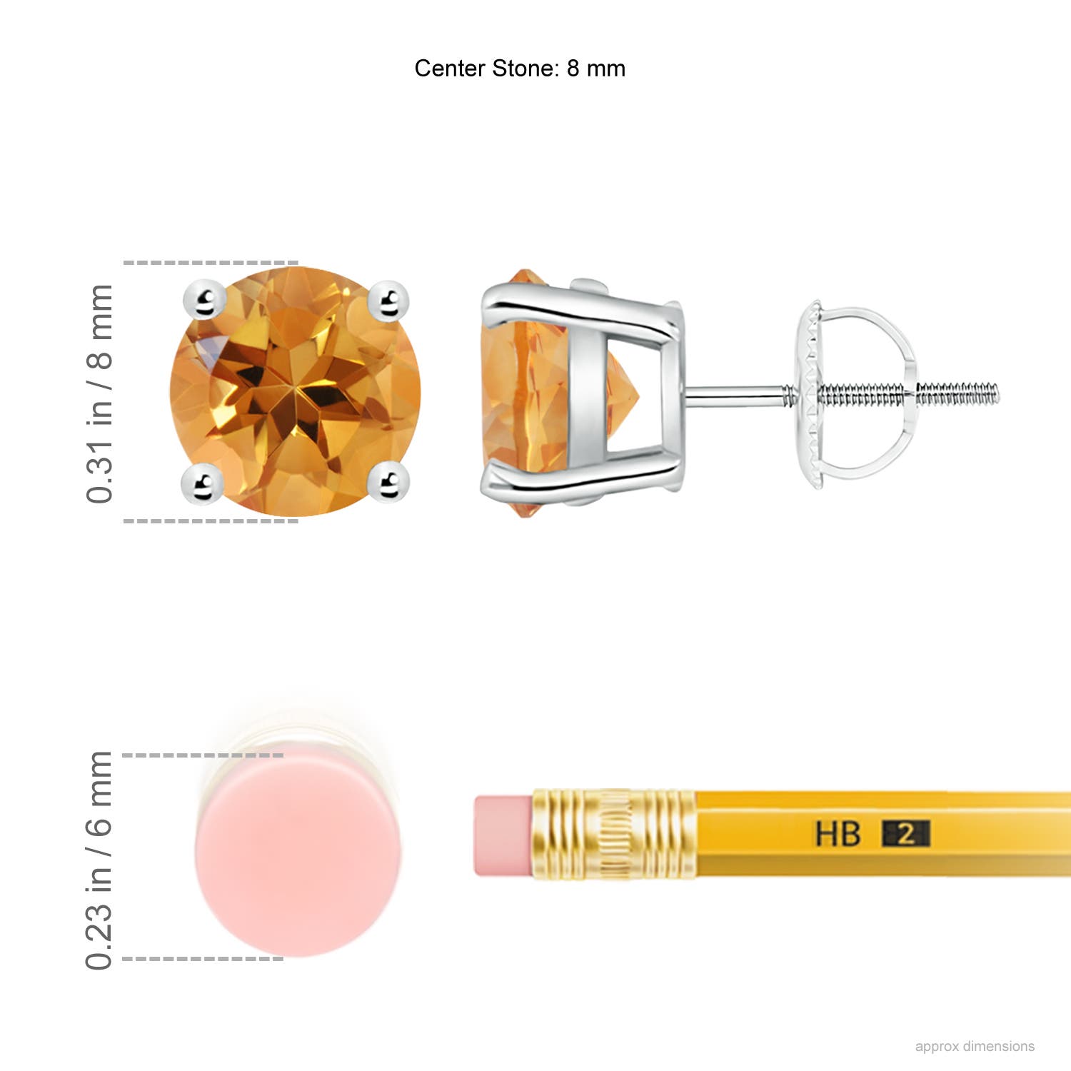 AA - Citrine / 3.4 CT / 14 KT White Gold