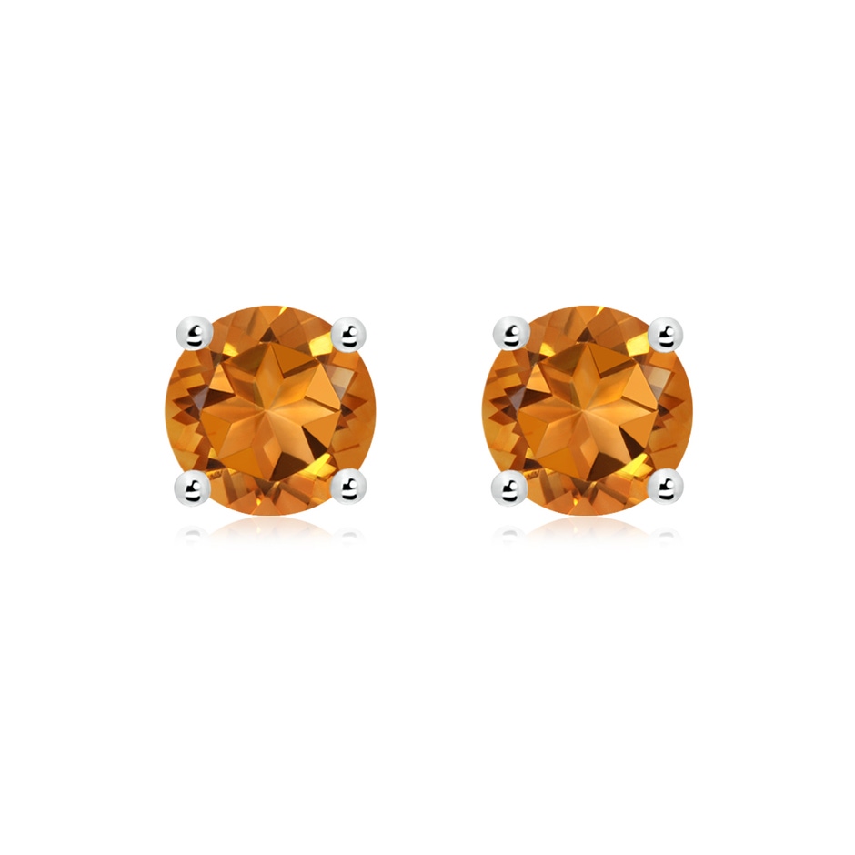 8mm AAA Basket-Set Round Citrine Studs in S999 Silver 
