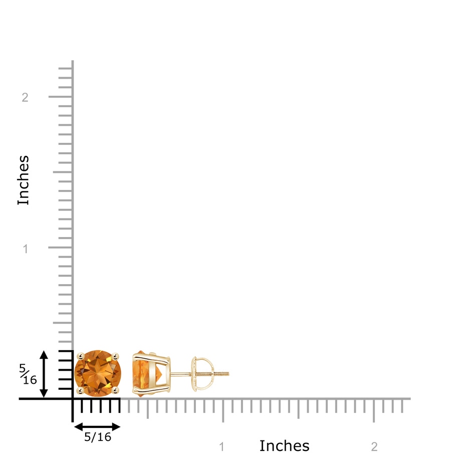 8mm AAA Basket-Set Round Citrine Studs in Yellow Gold product image