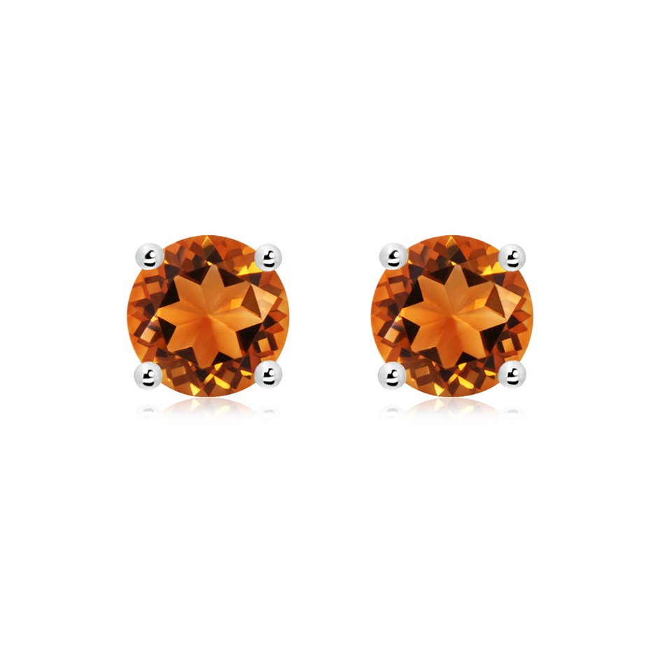 8mm AAAA Basket-Set Round Citrine Studs in S999 Silver 