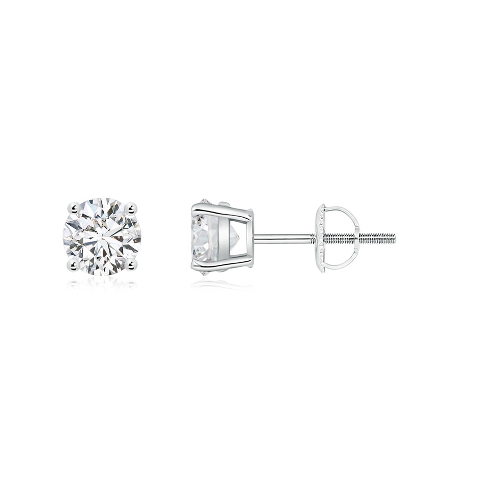 5.1mm HSI2 Basket-Set Round Diamond Studs in White Gold 