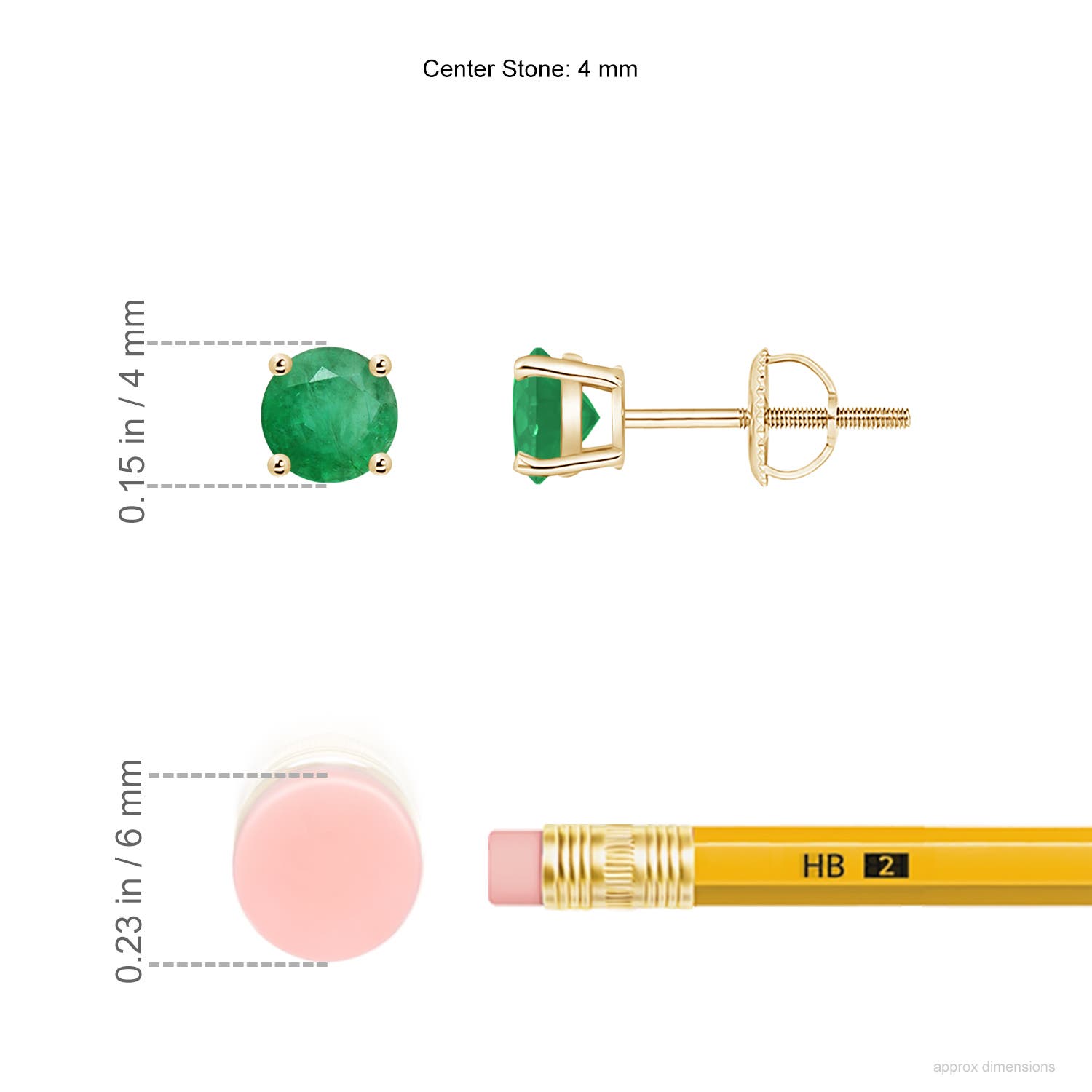 A - Emerald / 0.48 CT / 14 KT Yellow Gold