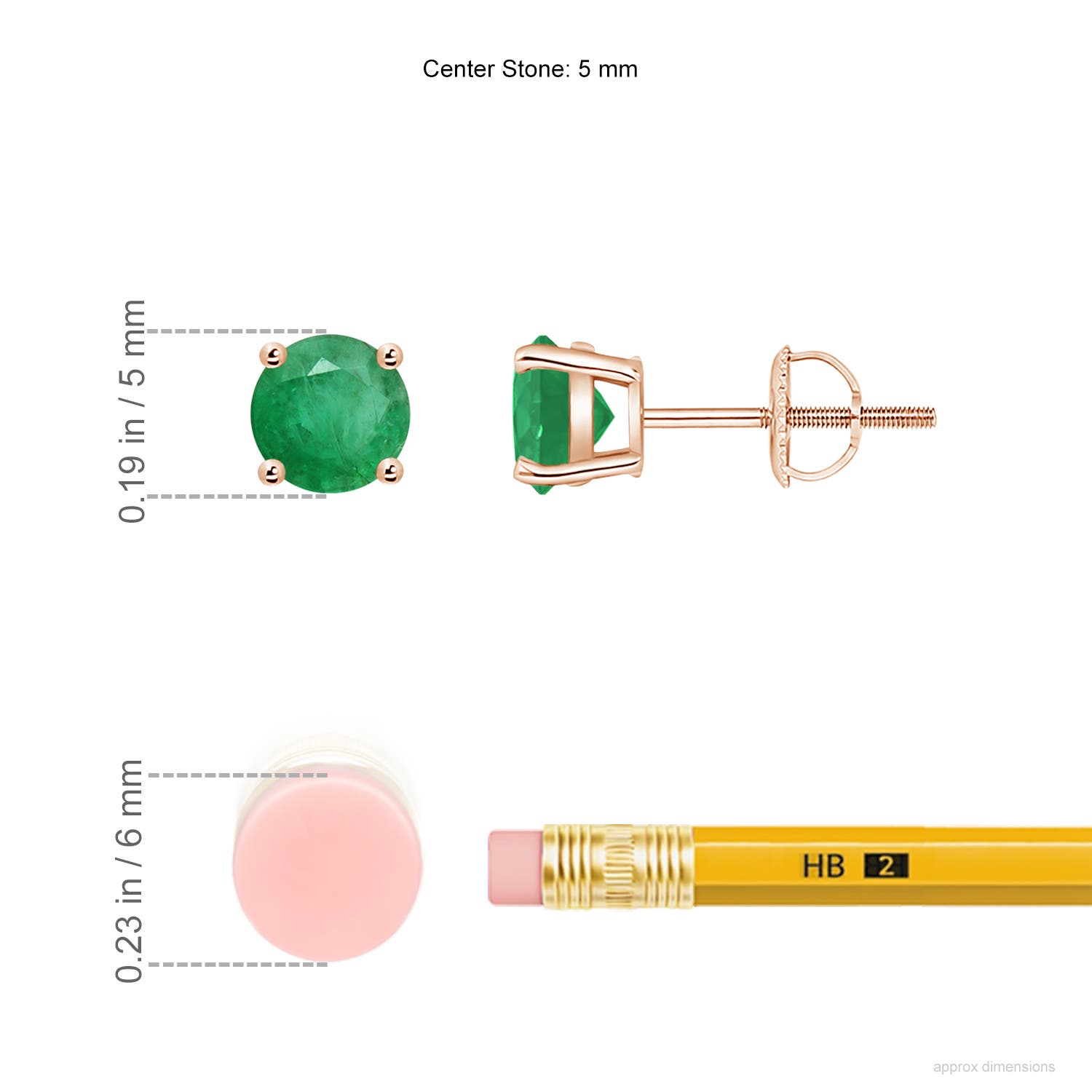 A - Emerald / 0.9 CT / 14 KT Rose Gold