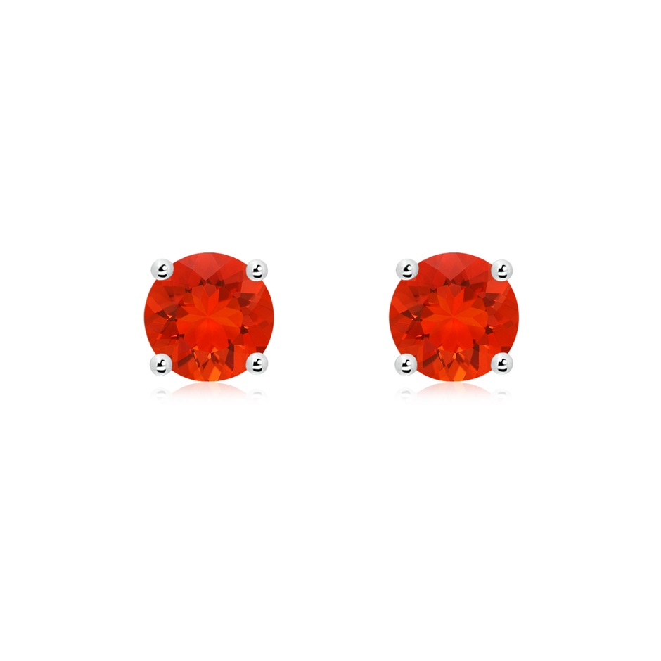 6mm AAAA Basket-Set Round Fire Opal Studs in P950 Platinum 