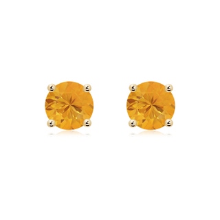 7mm A Basket-Set Round Fire Opal Studs in Yellow Gold
