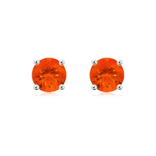 7mm AAA Basket-Set Round Fire Opal Studs in P950 Platinum