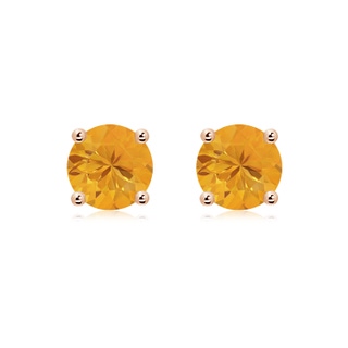8mm A Basket-Set Round Fire Opal Studs in Rose Gold