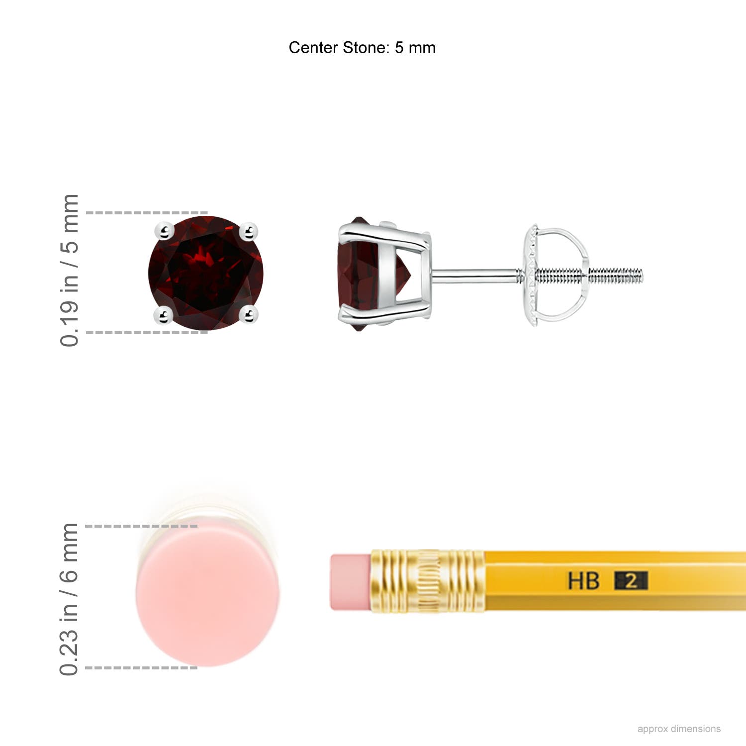 A - Garnet / 1.2 CT / 14 KT White Gold