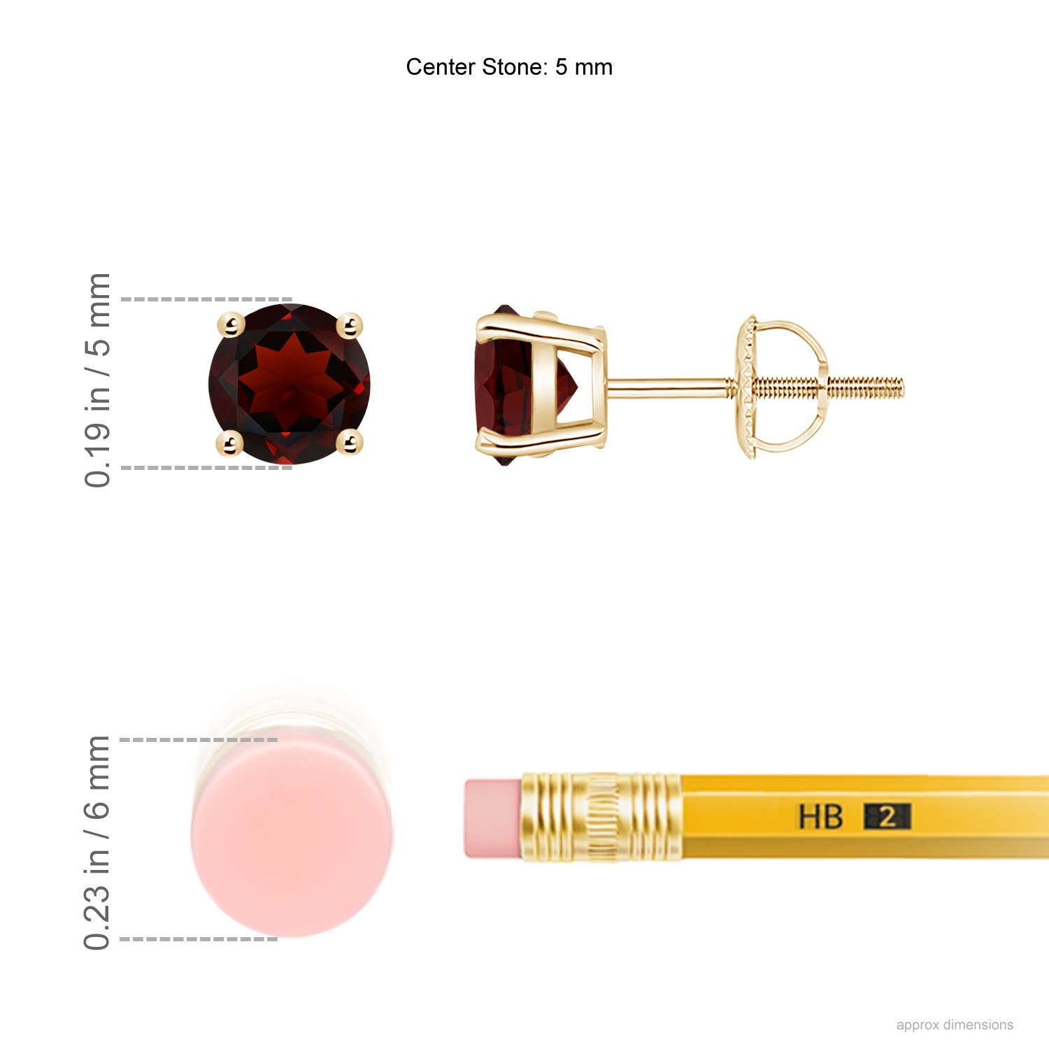 AA - Garnet / 1.2 CT / 14 KT Yellow Gold