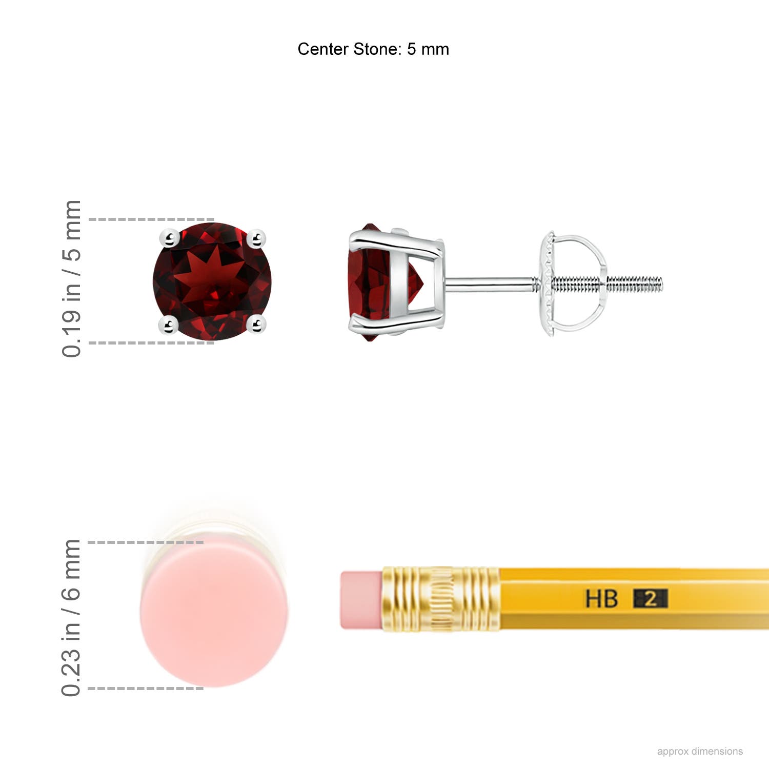 AAA - Garnet / 1.2 CT / 14 KT White Gold