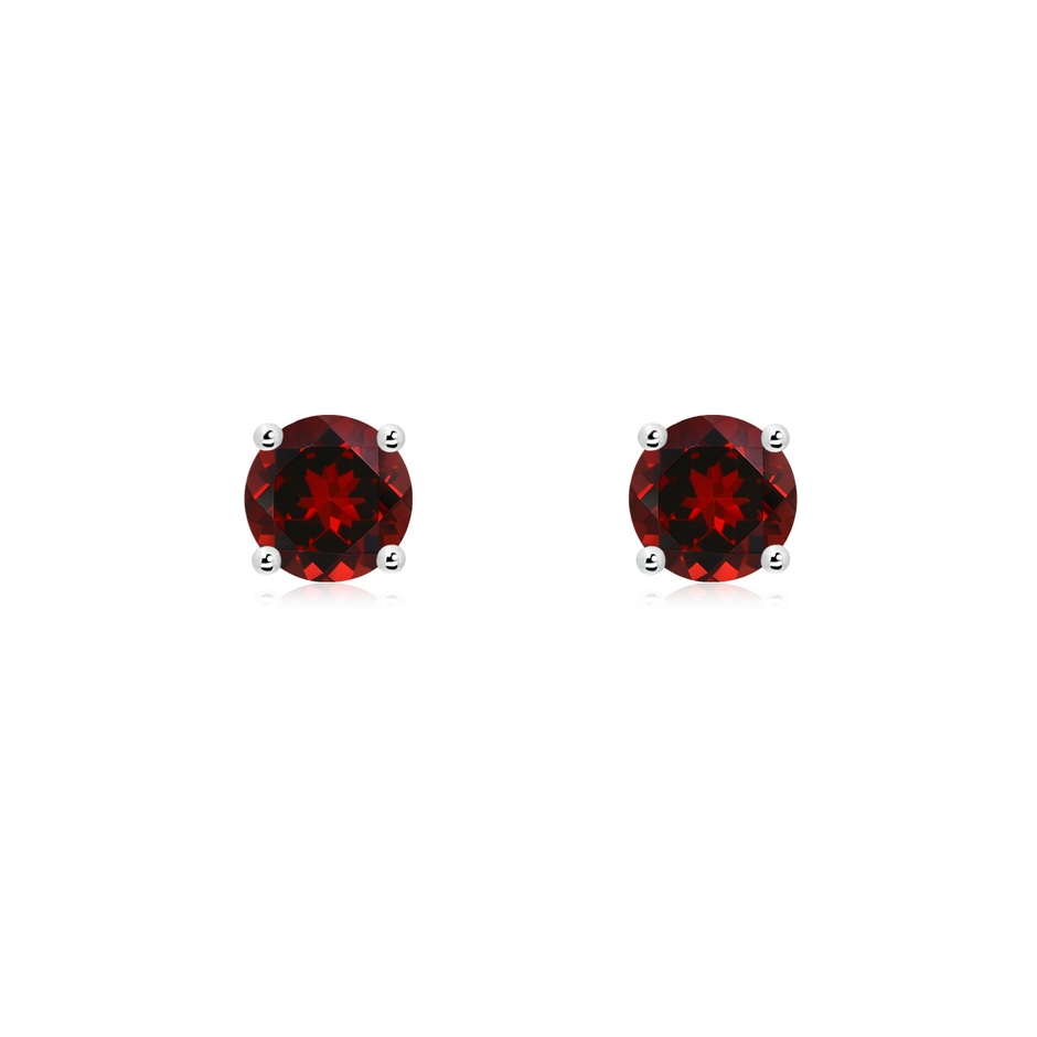 5mm AAAA Basket-Set Round Garnet Studs in S999 Silver 