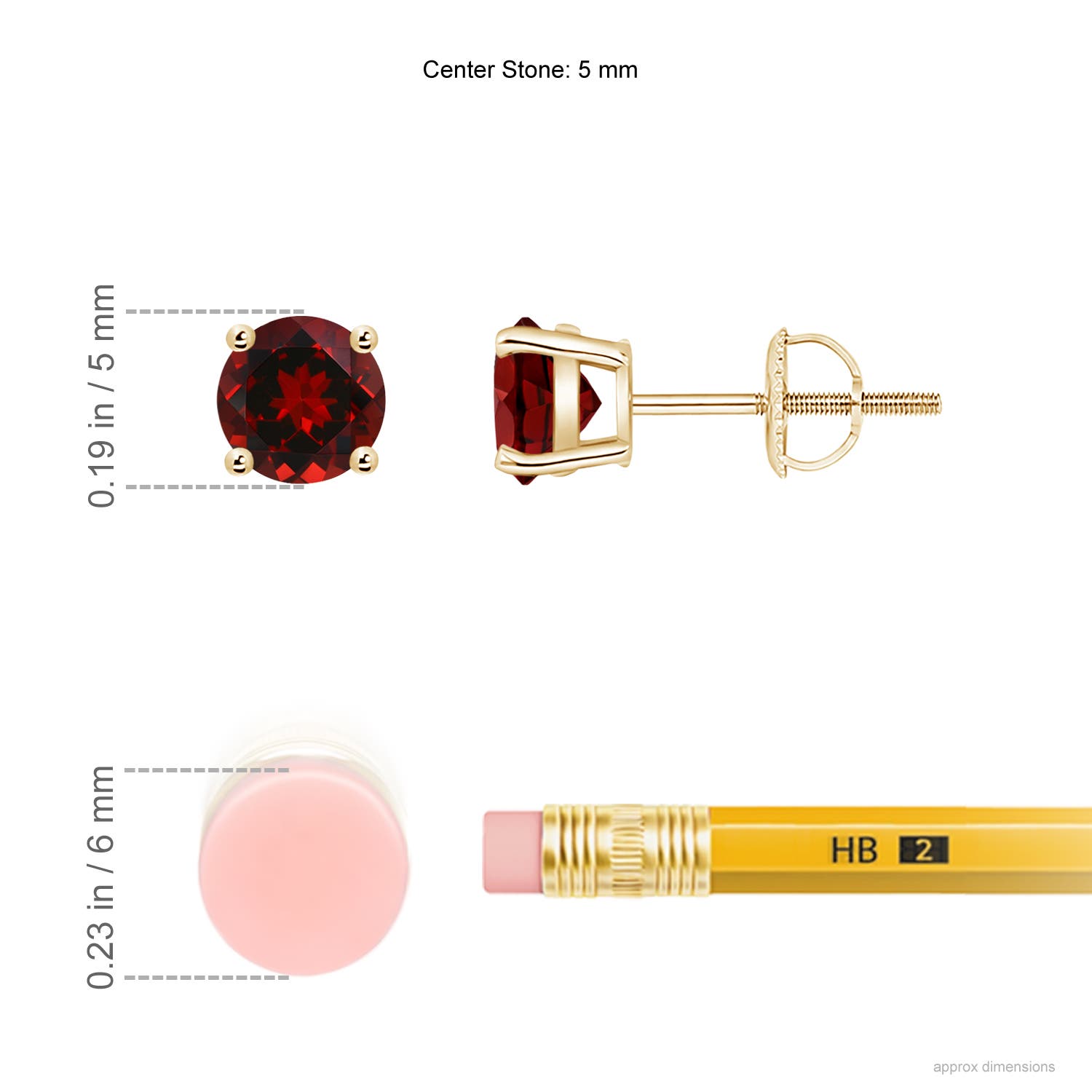 AAAA - Garnet / 1.2 CT / 14 KT Yellow Gold