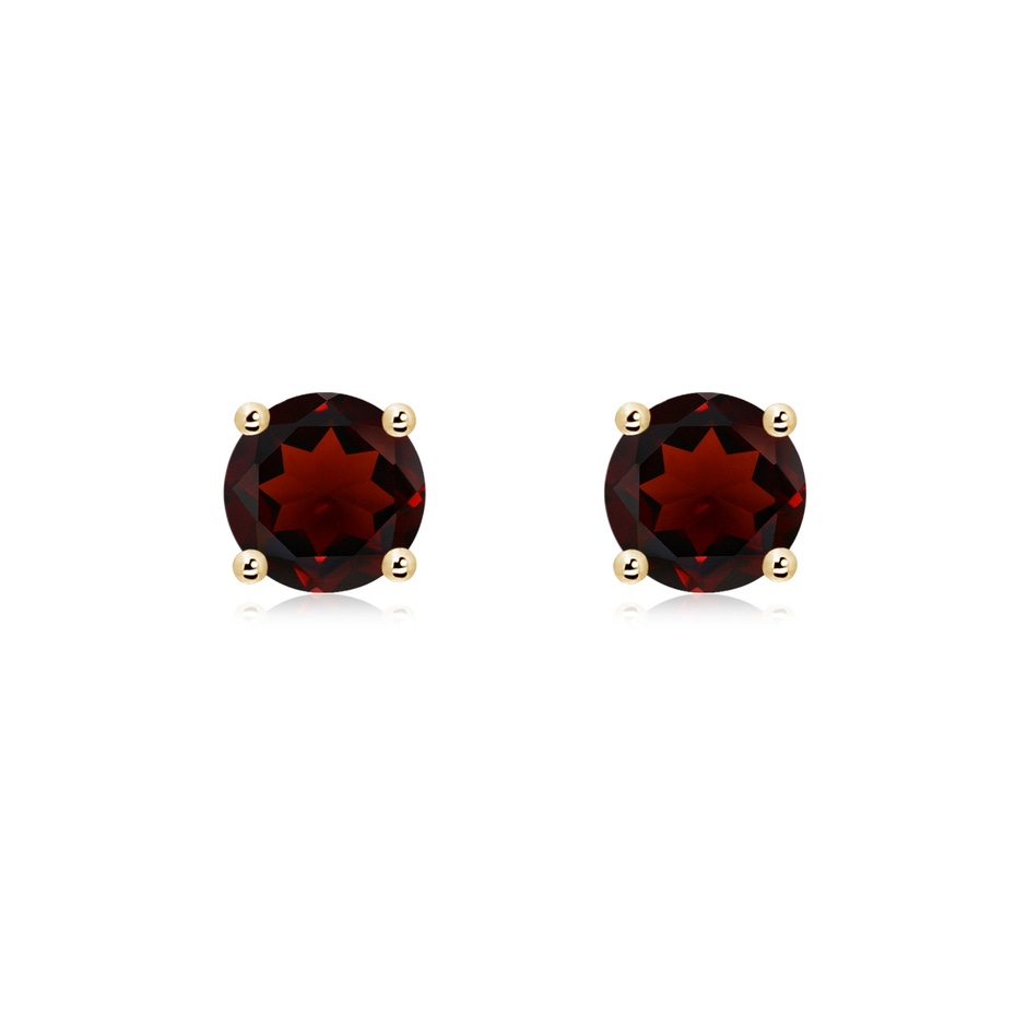 6mm AA Basket-Set Round Garnet Studs in Yellow Gold 