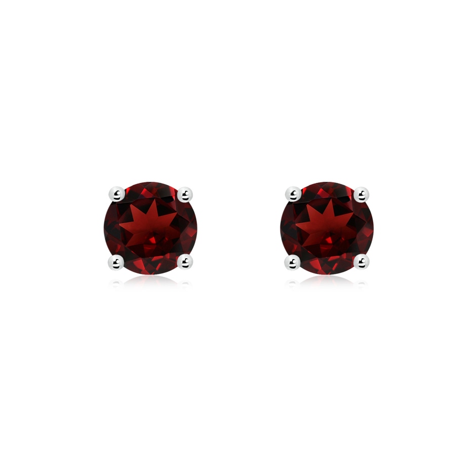 6mm AAA Basket-Set Round Garnet Studs in S999 Silver 