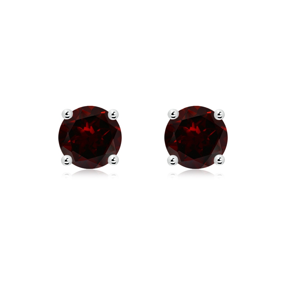 7mm AA Basket-Set Round Garnet Studs in S999 Silver 