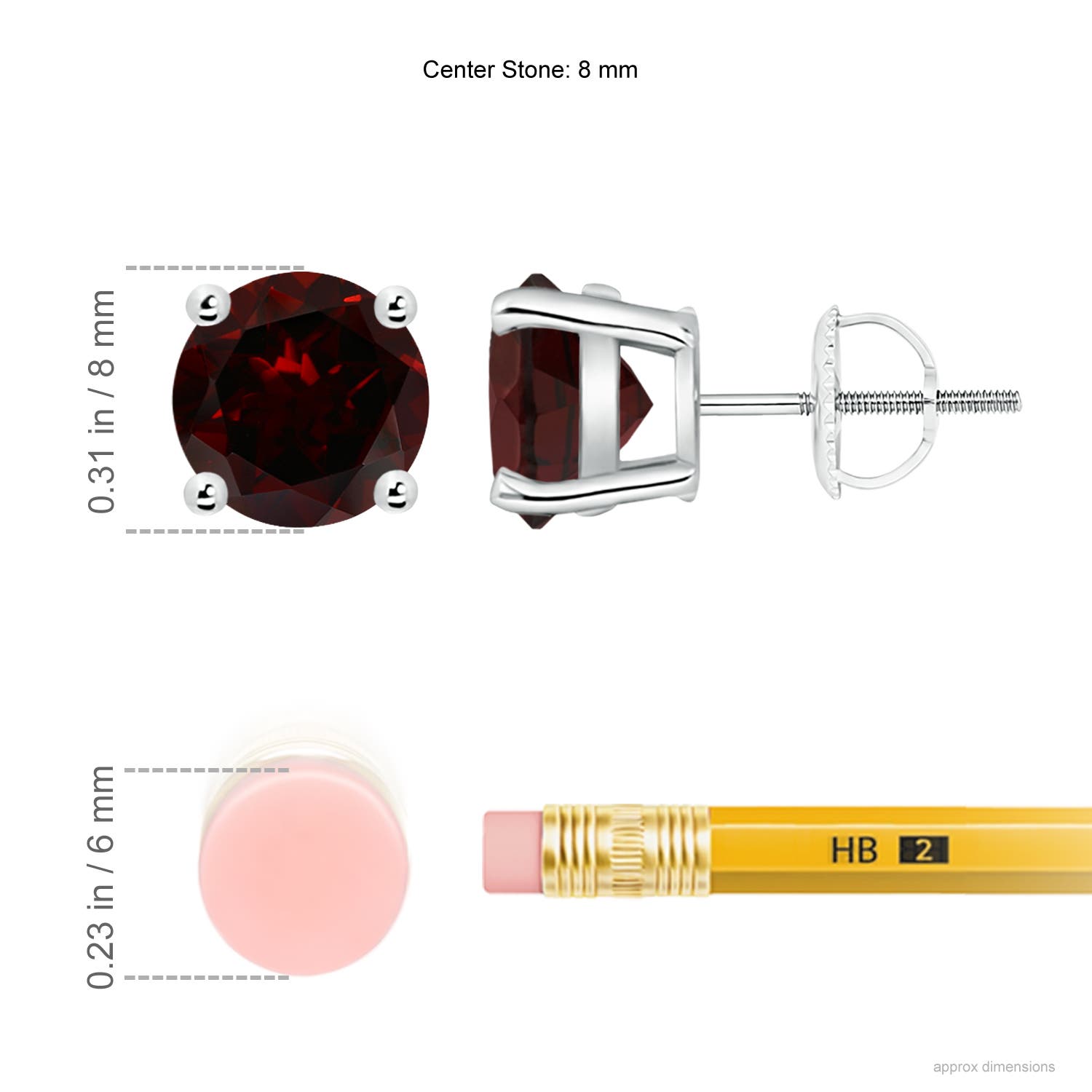 A - Garnet / 4.4 CT / 14 KT White Gold