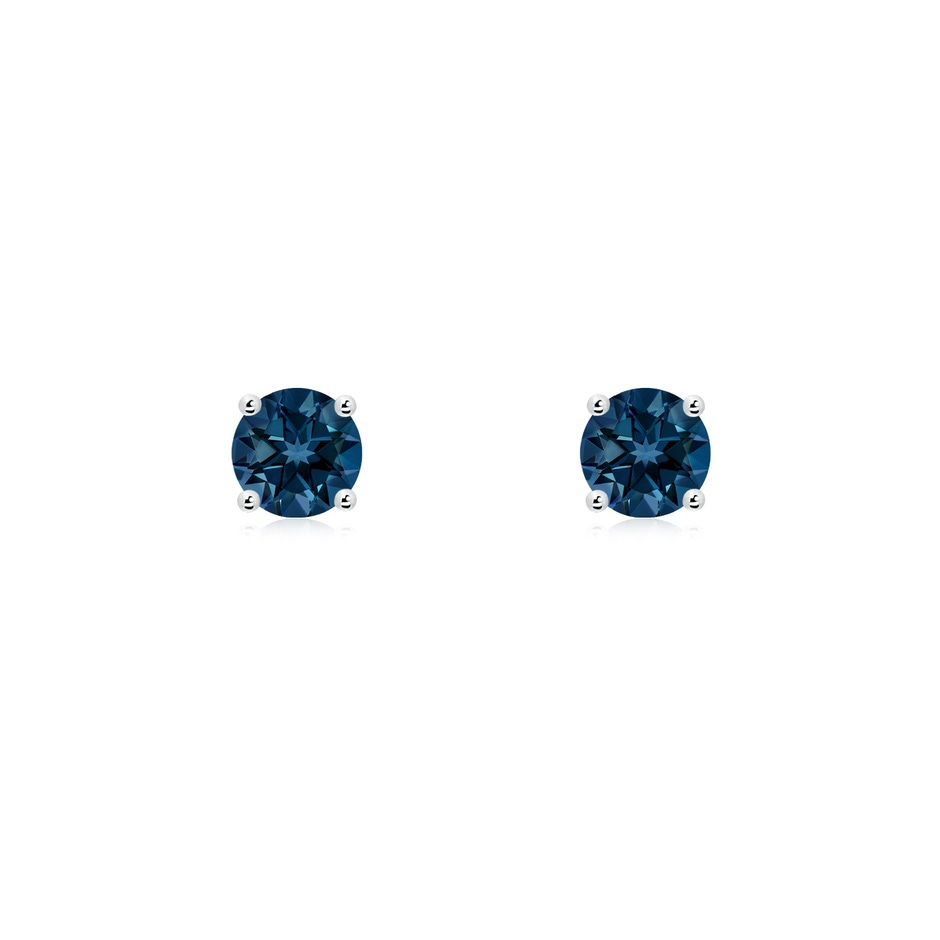 4mm AAAA Basket-Set Round London Blue Topaz Studs in P950 Platinum 
