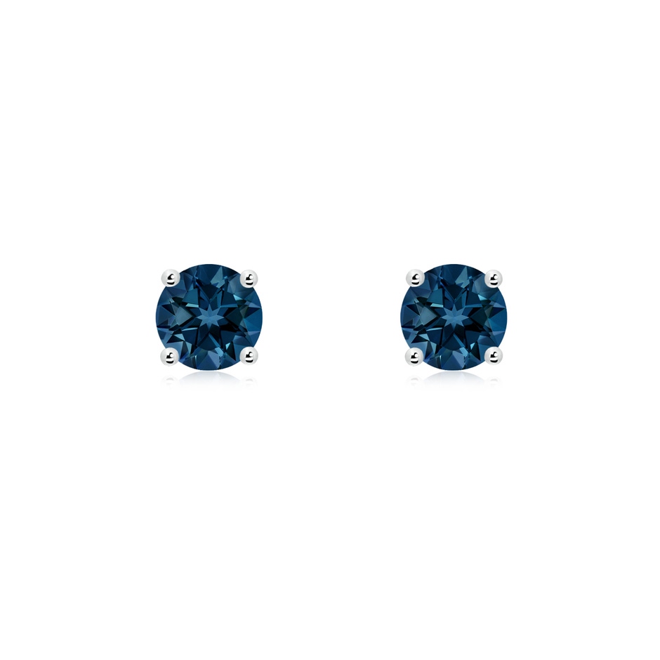 5mm AAAA Basket-Set Round London Blue Topaz Studs in P950 Platinum 