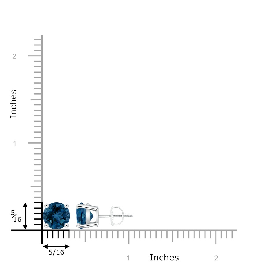 8mm AAA Basket-Set Round London Blue Topaz Studs in White Gold product image