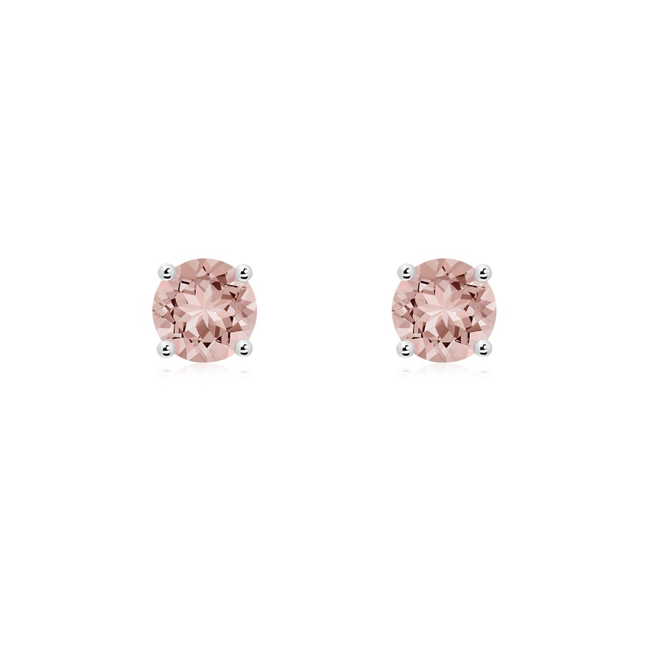 5mm AAAA Basket-Set Round Morganite Studs in P950 Platinum 