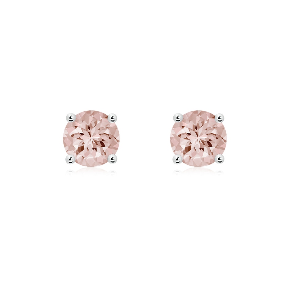 6mm AA Basket-Set Round Morganite Studs in S999 Silver 