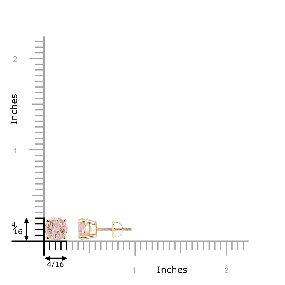 6mm AAA Basket-Set Round Morganite Studs in Yellow Gold product image