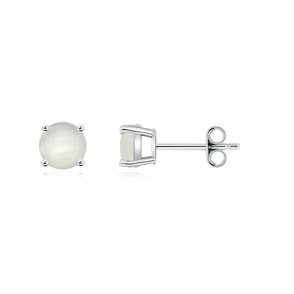 5mm AAAA Basket-Set Round Moonstone Studs in S999 Silver