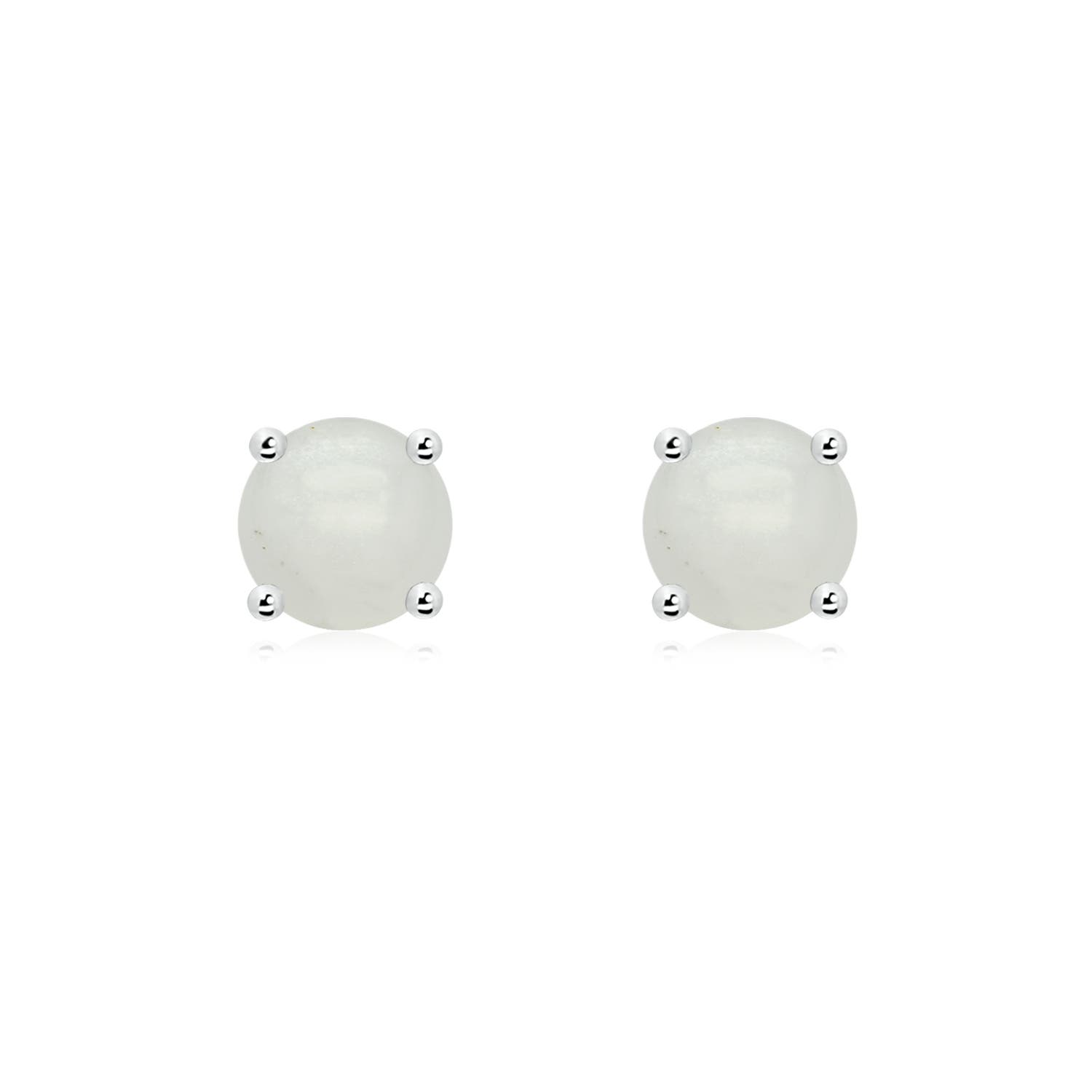 Basket-Set Round Moonstone Studs