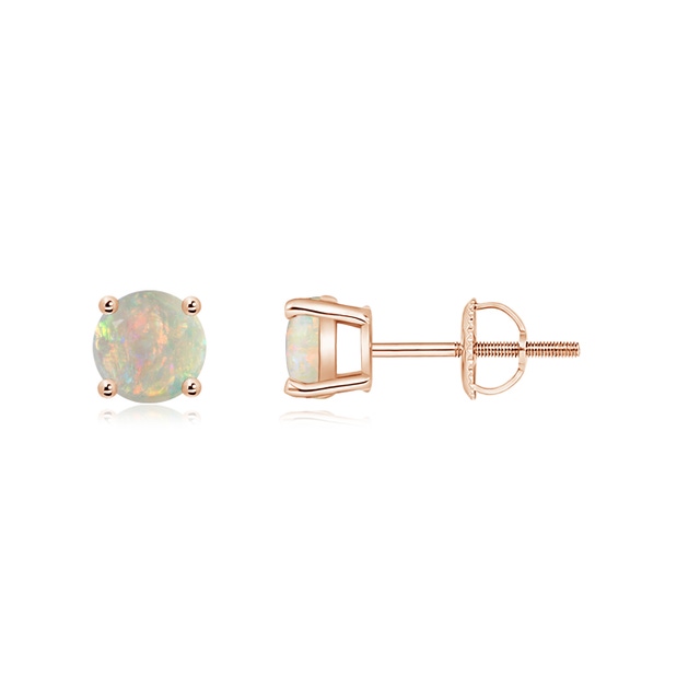 Vintage Style Opal and Diamond Fleur De Lis Earrings | Angara