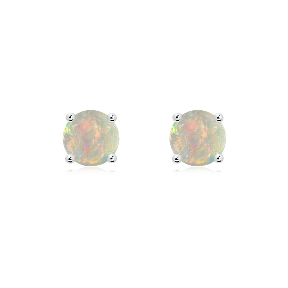6mm AAAA Basket-Set Round Opal Studs in P950 Platinum 