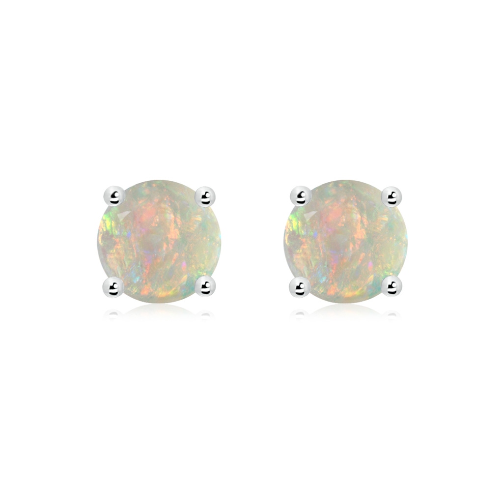 8mm AAAA Basket-Set Round Opal Studs in S999 Silver