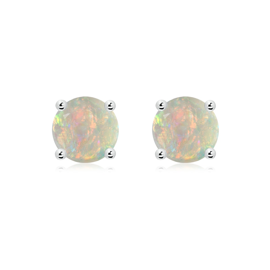 8mm AAAA Basket-Set Round Opal Studs in S999 Silver 