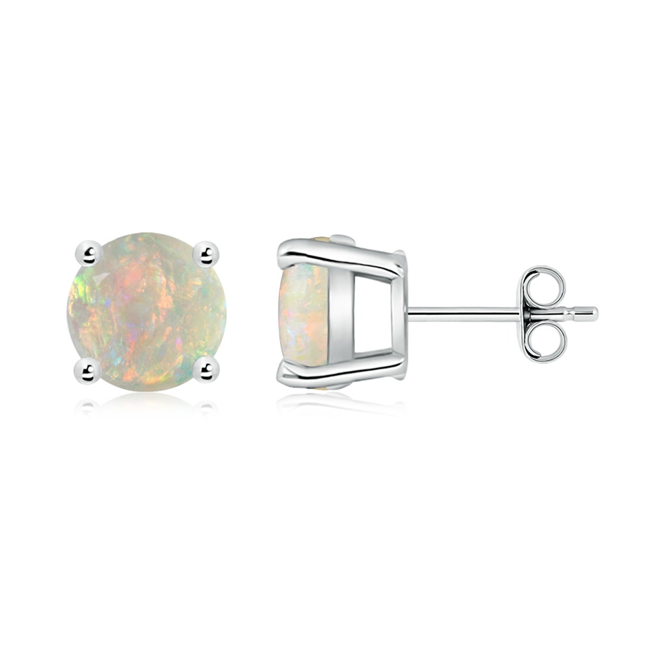8mm AAAA Basket-Set Round Opal Studs in S999 Silver side 199