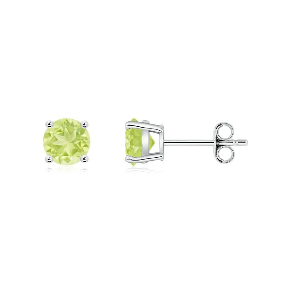 5mm A Basket-Set Round Peridot Studs in P950 Platinum side 199