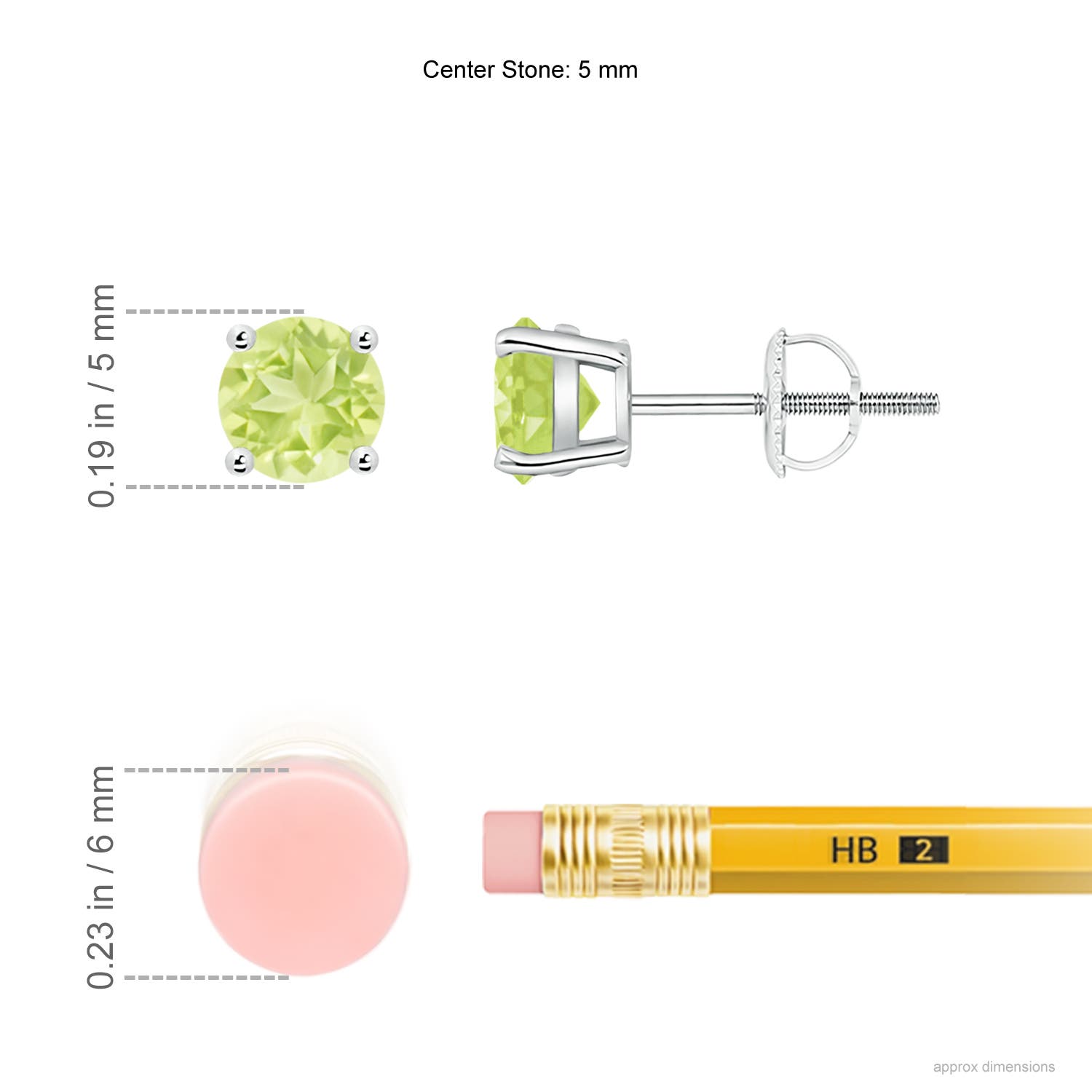 A - Peridot / 1.1 CT / 14 KT White Gold