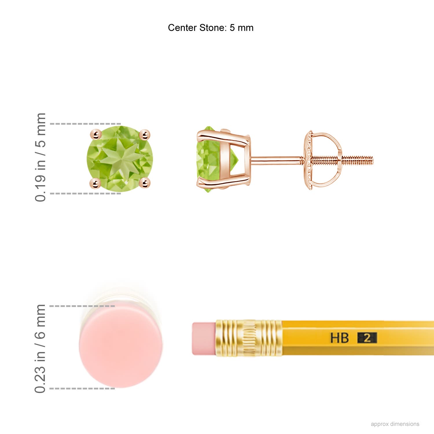 AA - Peridot / 1.1 CT / 14 KT Rose Gold