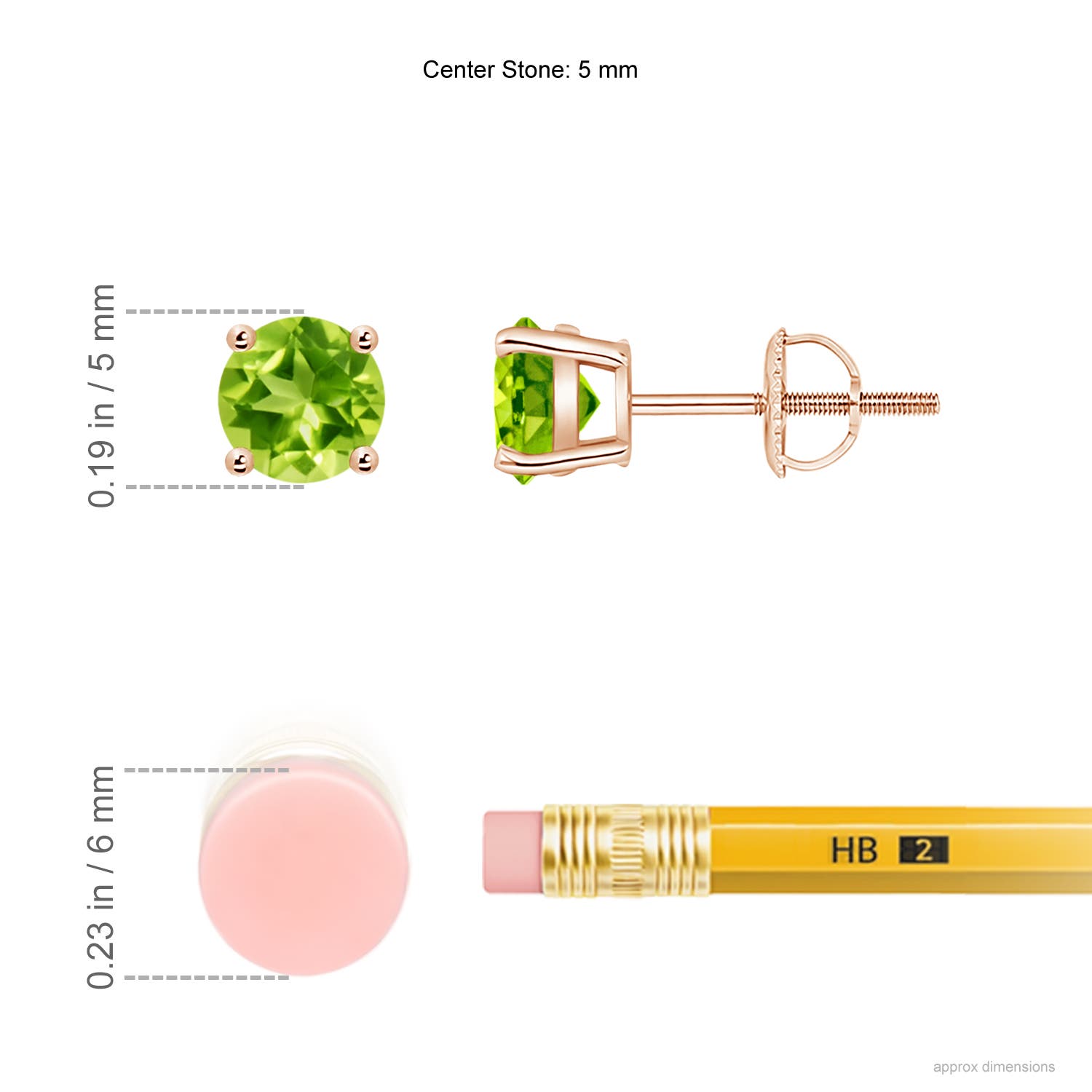 AAA - Peridot / 1.1 CT / 14 KT Rose Gold