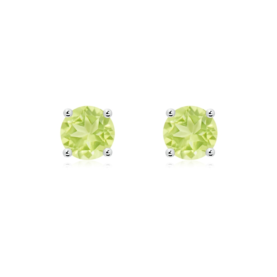 6mm A Basket-Set Round Peridot Studs in P950 Platinum 