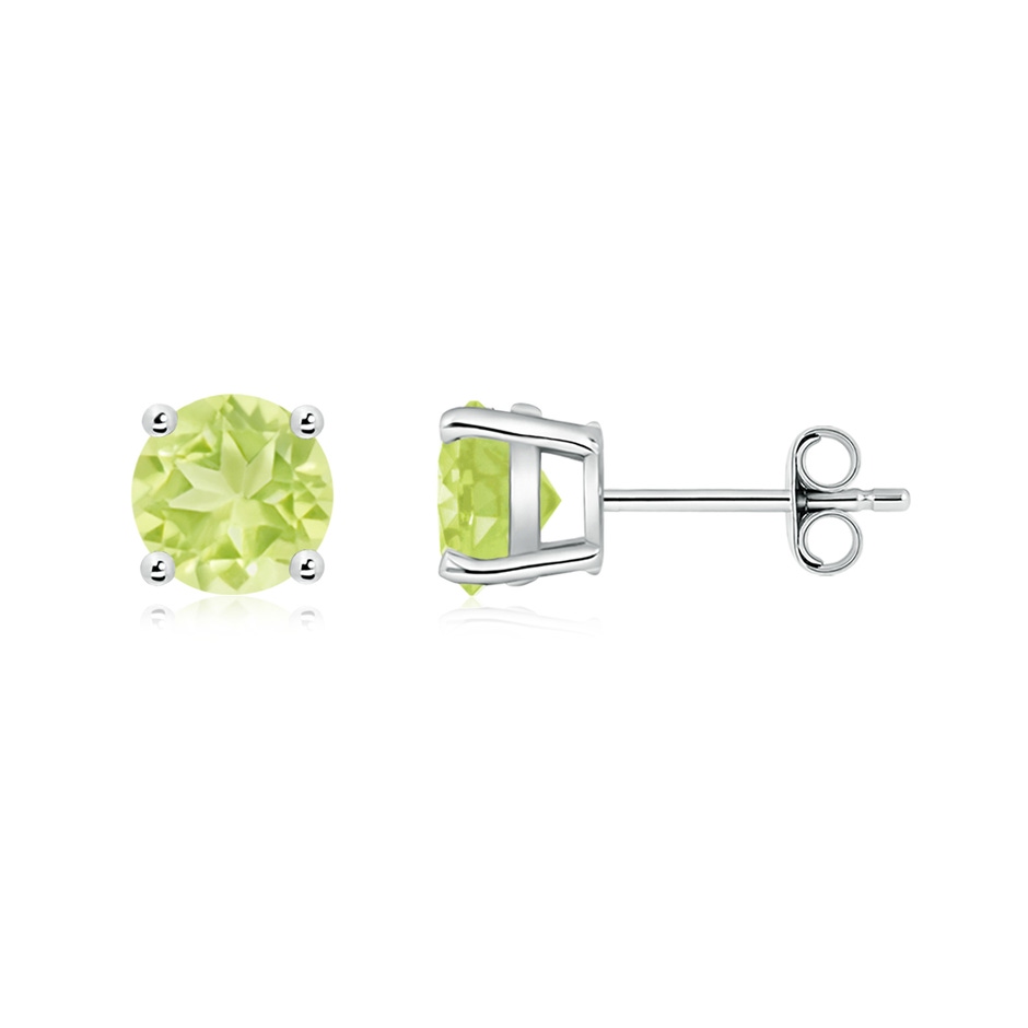6mm A Basket-Set Round Peridot Studs in P950 Platinum side 199