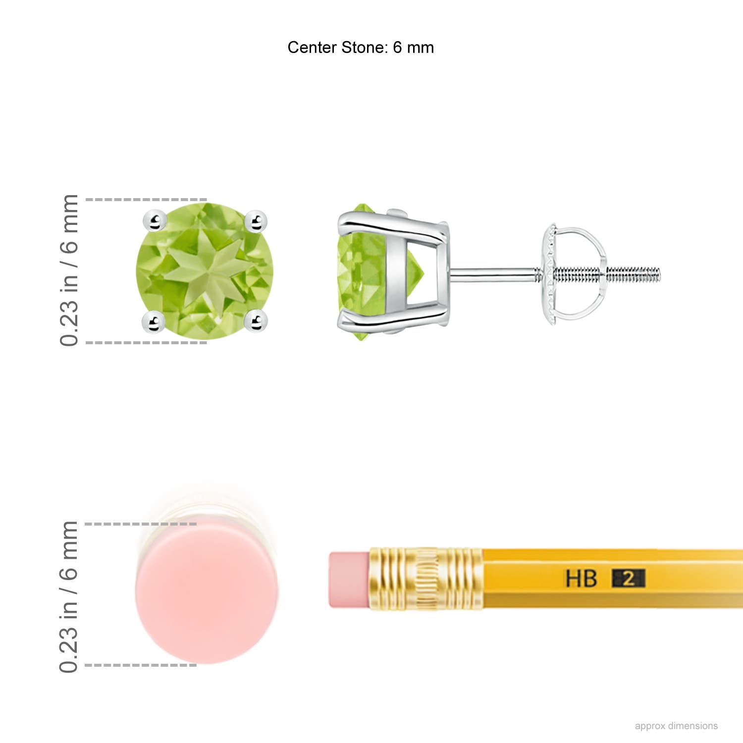 AA - Peridot / 1.9 CT / 14 KT White Gold