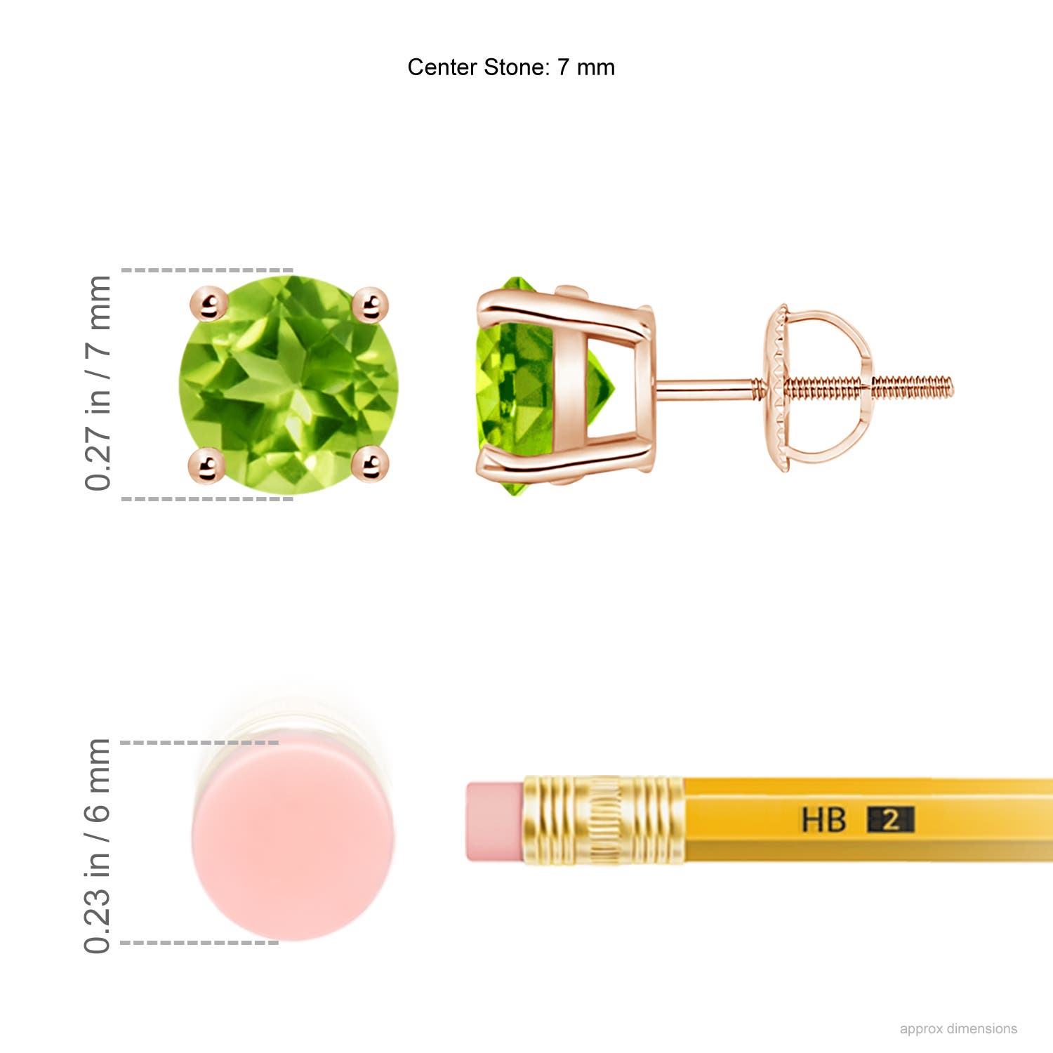 AAA - Peridot / 2.8 CT / 14 KT Rose Gold