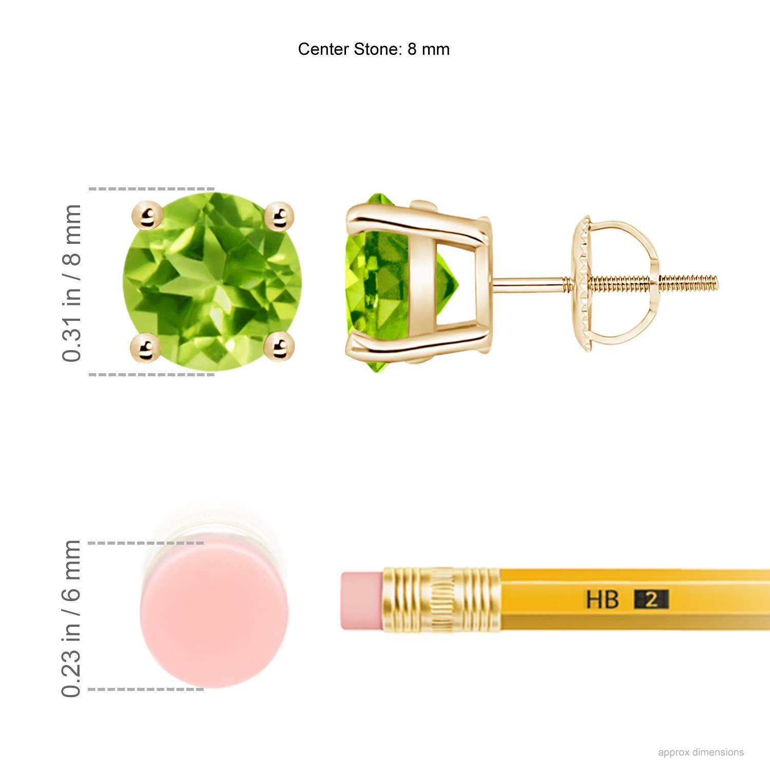 AAA - Peridot / 4 CT / 14 KT Yellow Gold