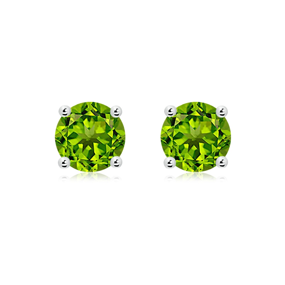 8mm AAAA Basket-Set Round Peridot Studs in P950 Platinum 