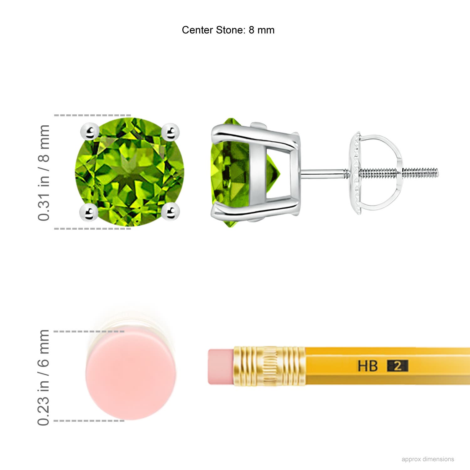 AAAA - Peridot / 4 CT / 14 KT White Gold