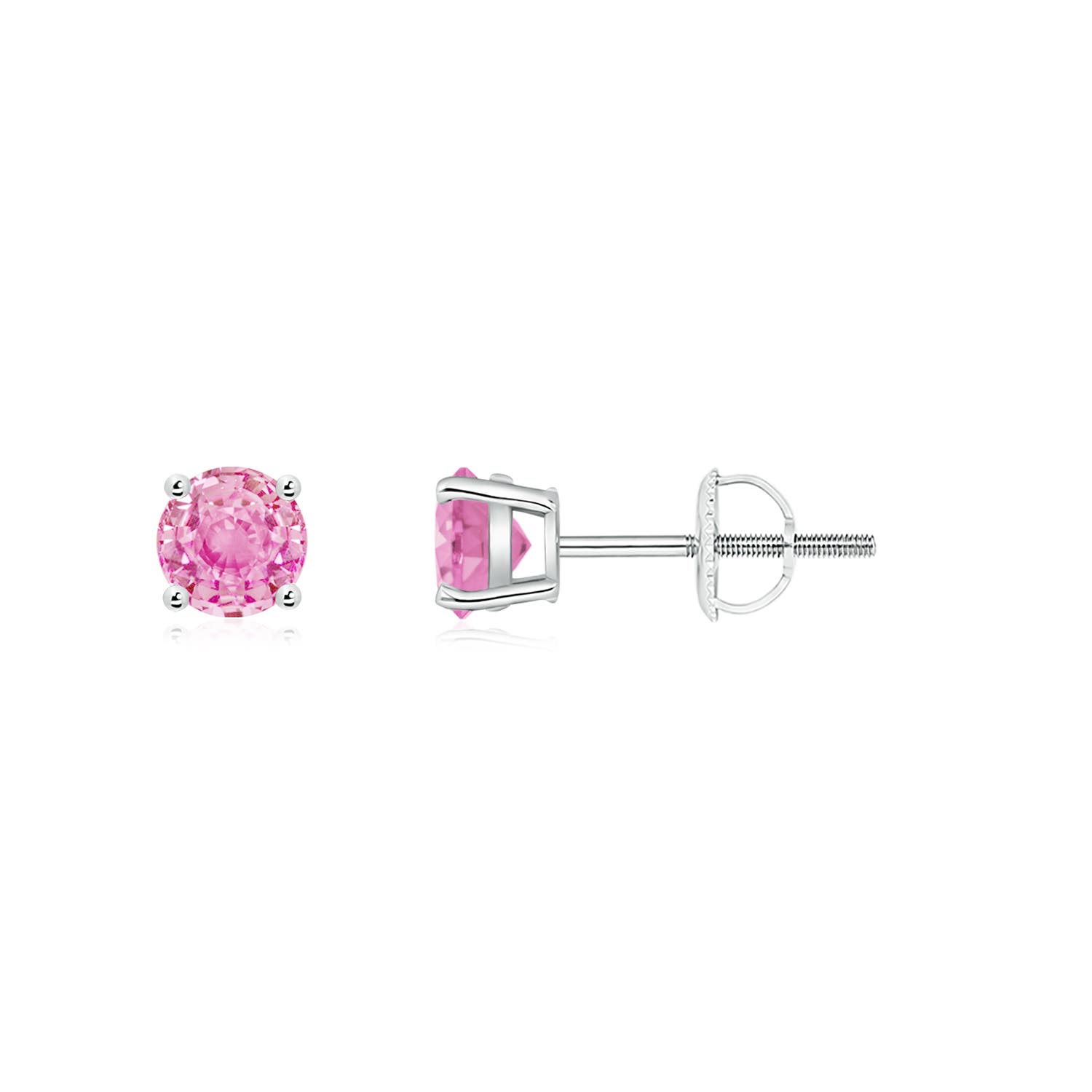 A - Pink Sapphire / 0.66 CT / 14 KT White Gold