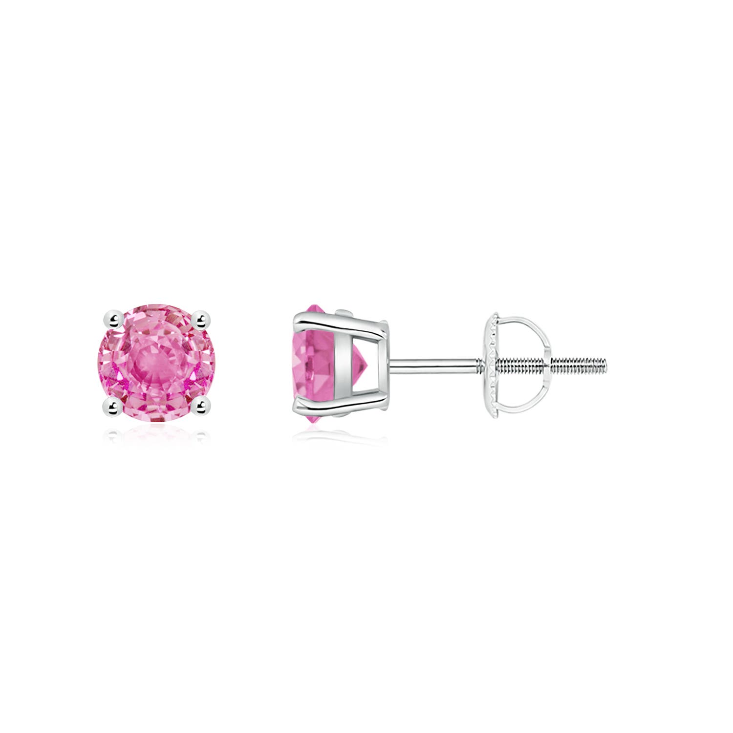 AA - Pink Sapphire / 1.2 CT / 14 KT White Gold