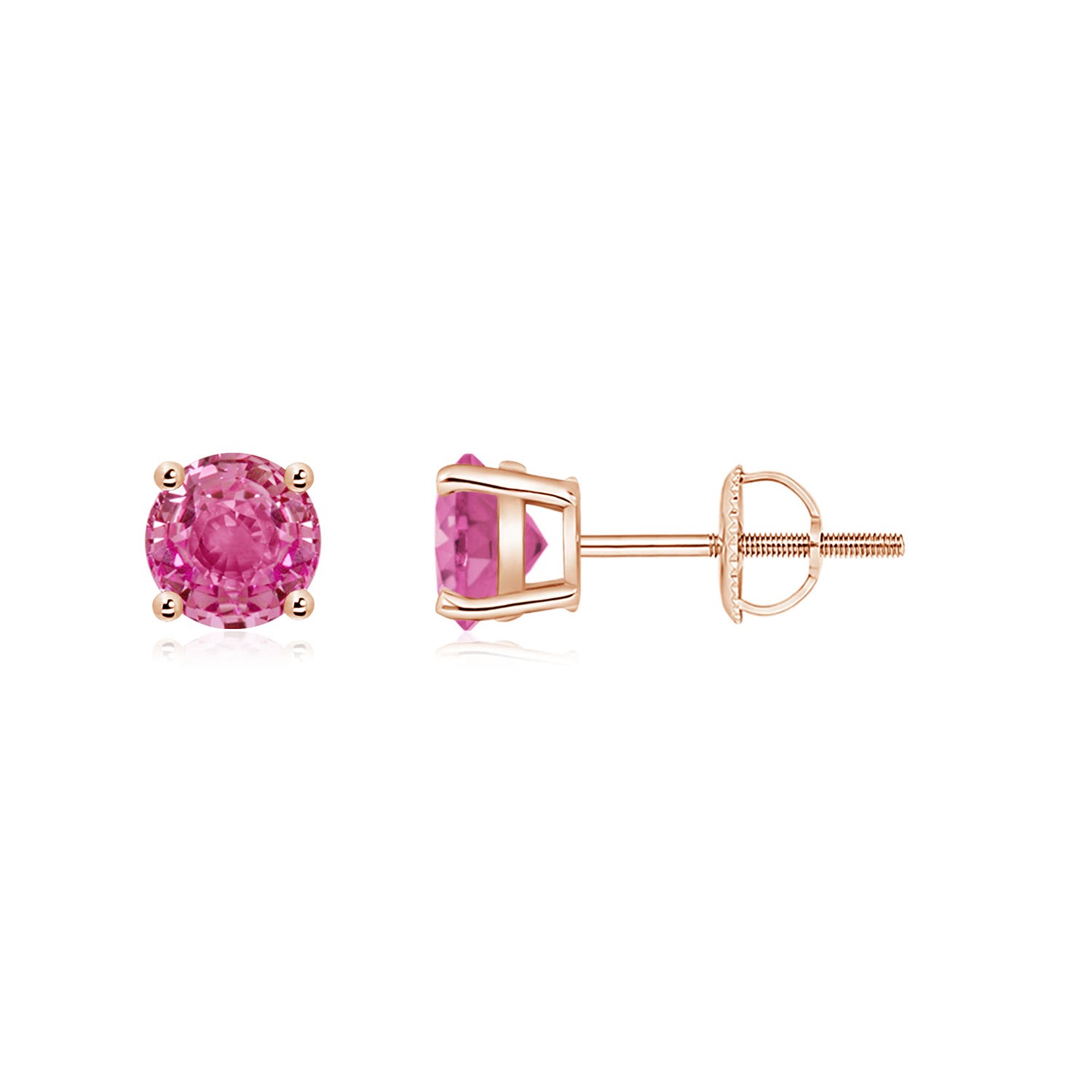 AAA - Pink Sapphire / 1.2 CT / 14 KT Rose Gold